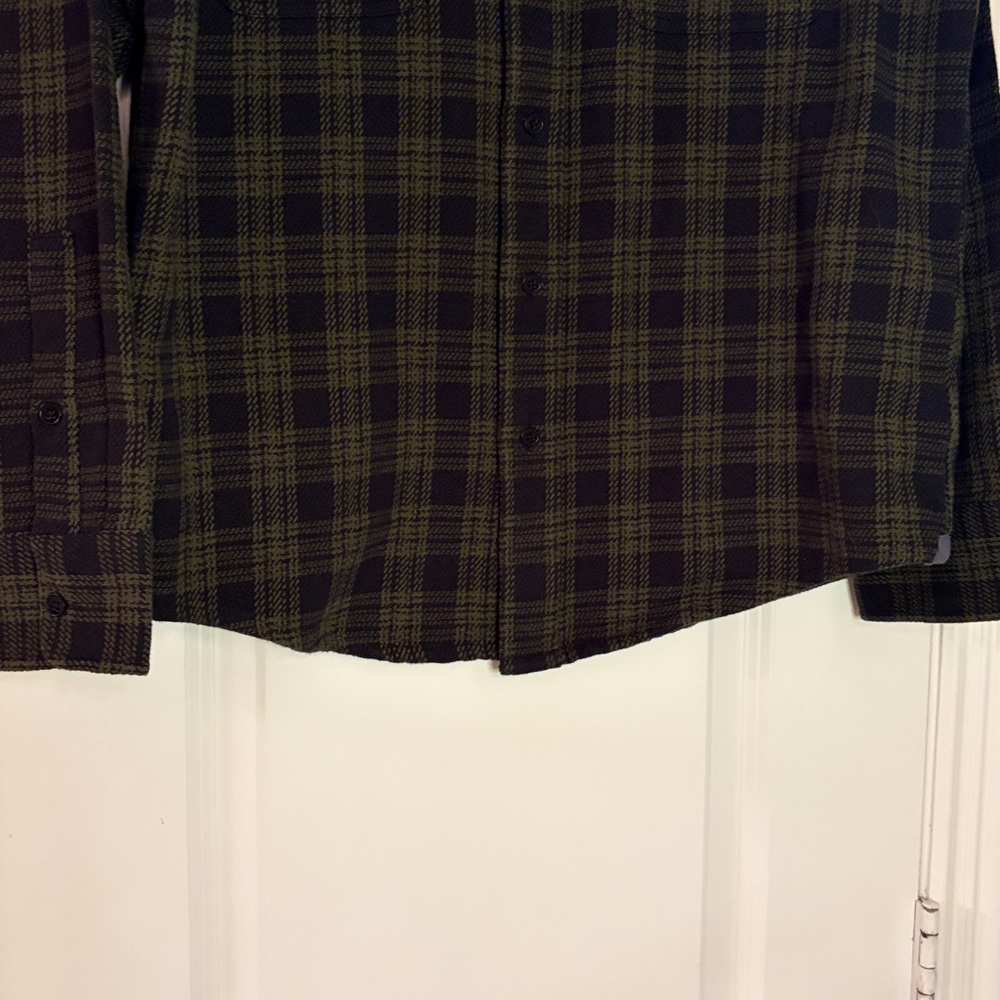 UNTUCKit Men’s Heavy Plaid Button Front Shirt Jacket Green and Black Large - Picture 5 of 10